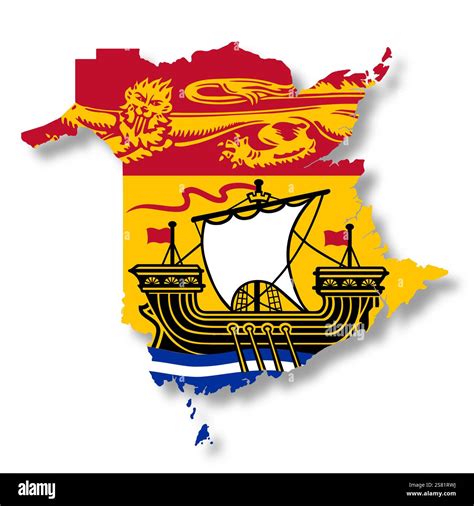 New Brunswick Canada Province flag map Stock Photo - Alamy