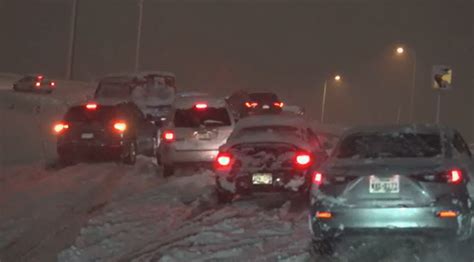 Watch: Heavy snow leads to travel nightmare in Denver | Fox Weather