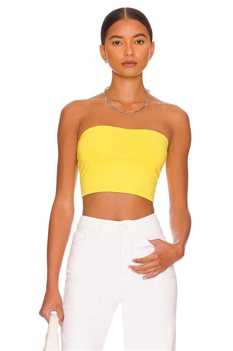 Susana Monaco Strapless Crop Top in lemon | REVOLVE
