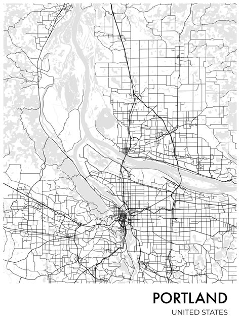 Portland City Map Poster
