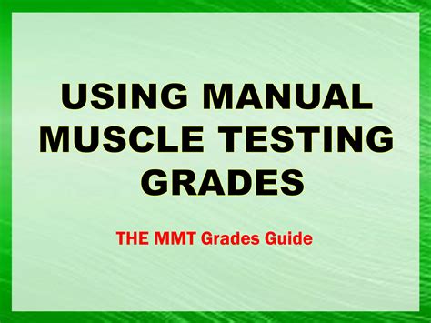 Mmt Grades Scale