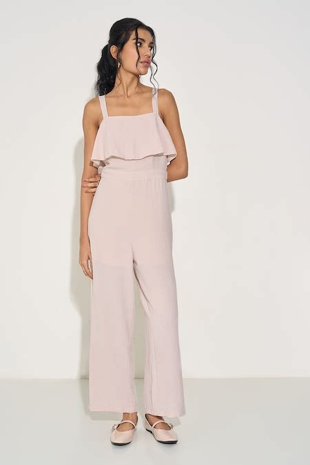 Off White Wide-Leg Layered-Bodice Jumpsuit - Selling Fast at Pantaloons.com
