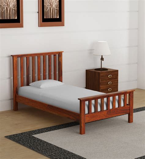 Buy Abbey Sheesham Wood Single Bed In Honey Oak Finish By Woodsworth Online - Mission Single ...
