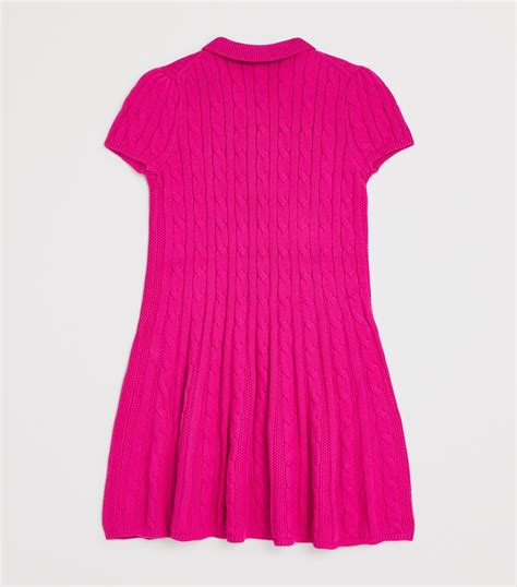 Ralph Lauren Kids Pink Cotton Cable-Knit Dress (7-14 Years) | Harrods IN