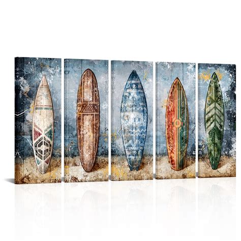 Amazon.com: Derkymo Surfboard Wall Art Surf Decor Vintage Travel Poster ...