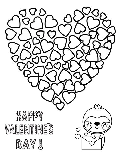 Free Printable Cute Valentine Coloring Pages for Kids and Adults