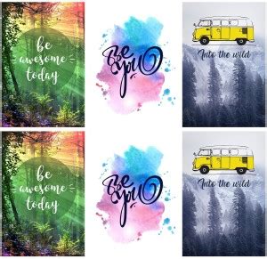 Set of 6 posters rolled in a tube with Motivational quotes design and ...