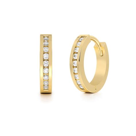 Aretes Huggies de Oro Bisel | Abba Joyas