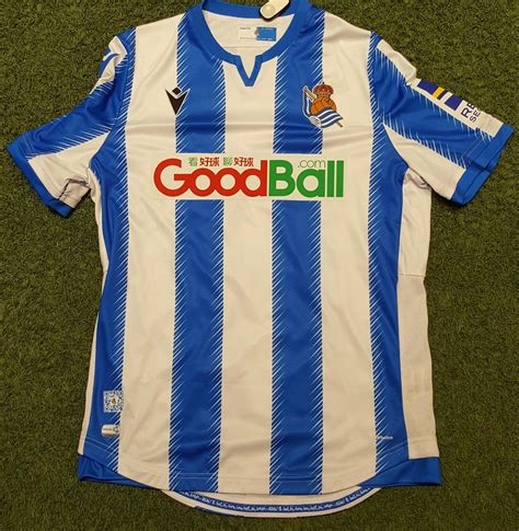 Real Sociedad Home Camiseta de Fútbol 2019 - 2020. Sponsored by GoodBall