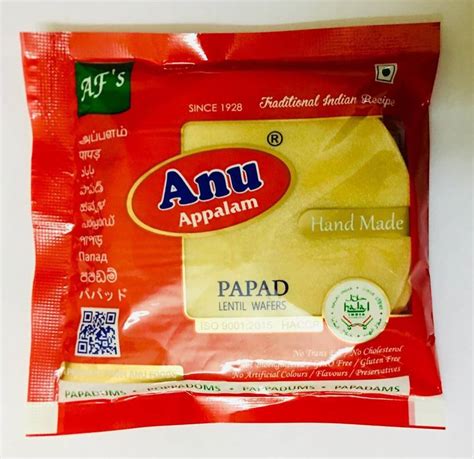 Anu Appalam Plain Indian Papad 400gm (Pack of 4 x 100G) 400 g Price in ...