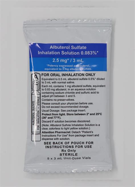 ALBUTEROL SULFATE INHALATION SOLUTION 0.083% 2.5mg/3mL 5x3mL UNIT-DOSE ...