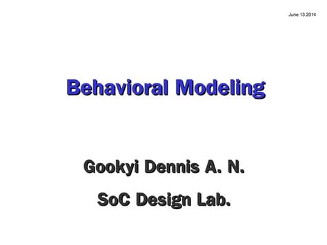 Image result for Behavioral Modeling Examples