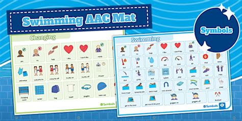 Twinkl Symbols: Older Learners: Swimming AAC Mat