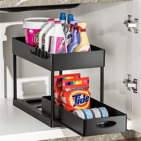 Under Sink Organizers And Storage 2 Tier Under Sink Organizer ...