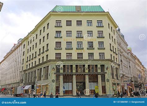 VIENNA, AUSTRIA - JANUARY 8, 2019: Facade of the Looshaus, Designed by ...