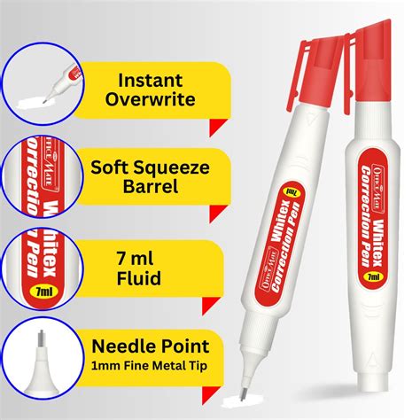 Soni Officemate Correction Pen Metal Tip, 7ml - SCOOBOO - Soni officemate