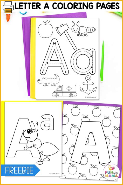10 FREE Letter A Coloring Pages - Fun with Mama
