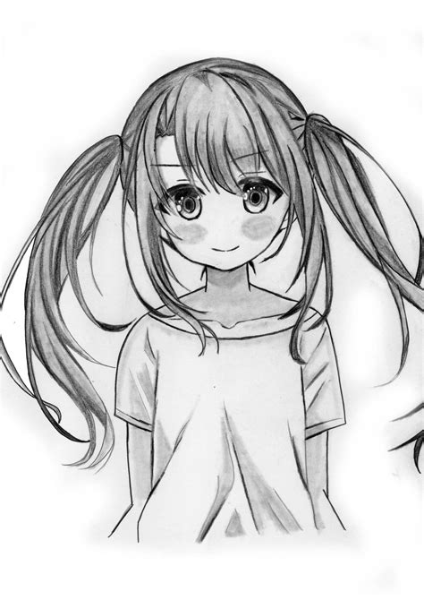 Download Little Girl Anime Drawing Wallpaper | Wallpapers.com