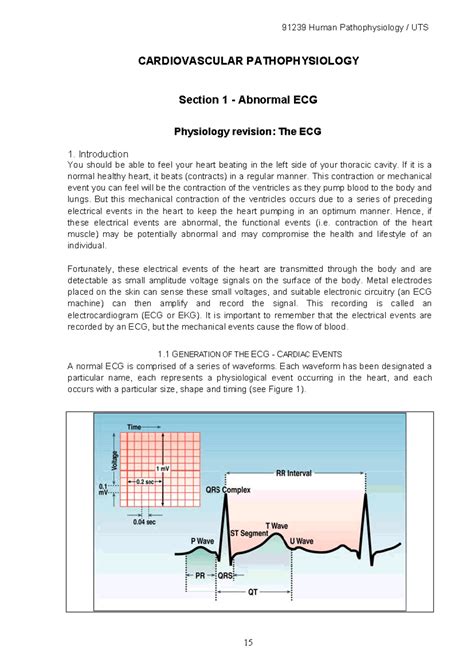 Week 3 Abnormal ECGs - CARDIOVASCULAR PATHOPHYSIOLOGY Section 1 - Abnormal ECG Physiology ...