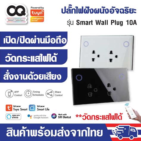 Tuya WiFi Smart Wall Plug ปลั๊กไฟฝังผนัง อัจฉริยะแบบ 2 เต้าเสียบ 10A ...