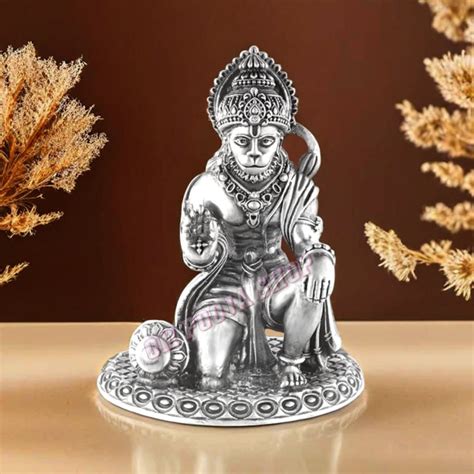 Shri Hanuman ji in Blessing Posture Statue in 925 Silver