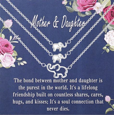 APSVO 18K White Gold Plated Elephant Mother Daughter Necklace Matching ...