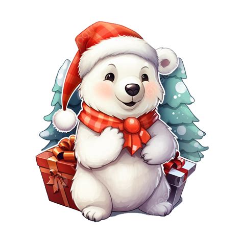 Holiday Polar Bear Clip Art