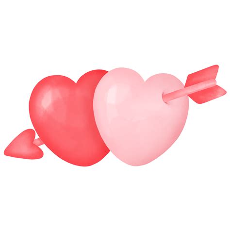 Watercolor Heart arrow Happy Valentine's Day Clipart 11026776 PNG