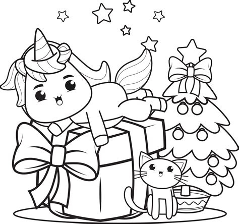 Unicorn Coloring Pages Christmas
