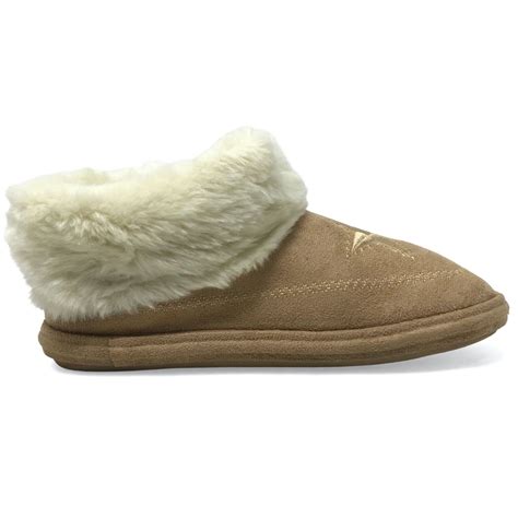 Womens Slipper Boots Hard Sole Fur Lined Warm Ladies Winter Indoor ...