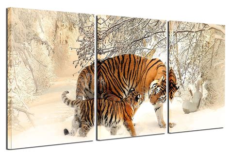 Gardenia Art - Animal Canvas Prints Tigers Wall Art Paintings Running ...