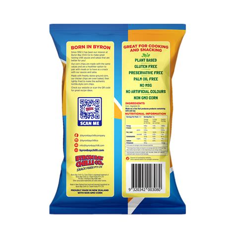 Byron Bay Chilli Natural Unsalted Corn Chips - Byron Bay Chilli Company