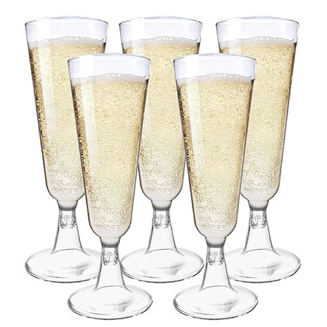 Matana 48-Pack Unbreakable Clear Plastic Champagne Flutes 5oz ...