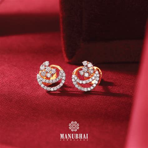 Buy Real Diamond Earrings Online | Real Diamond Earrings by Manubhai.