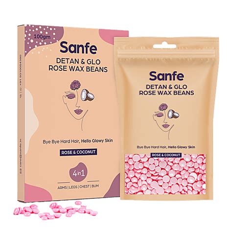 Buy Sanfe Detan & Glo Rose Beans Wax - For Smooth Hair Removal Online ...