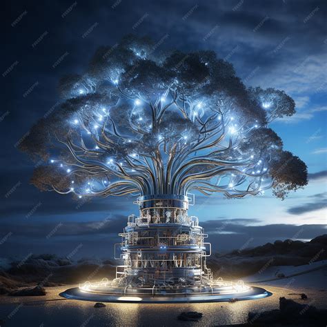 Premium Photo | 3D illustration science fiction Tree of the future made ...