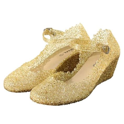 Buy Sicneka Women's Crystal High Heels Jelly Wedge Sandals Glass ...