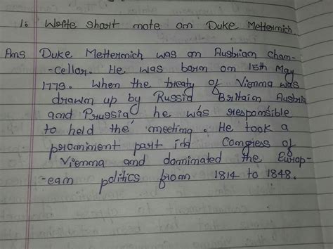 who was Duke metternich what was his role in The Congress of Vienna ...