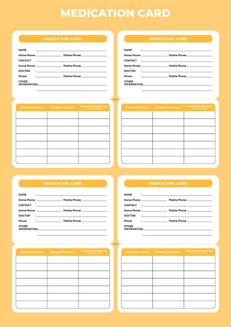 Medication Card Template