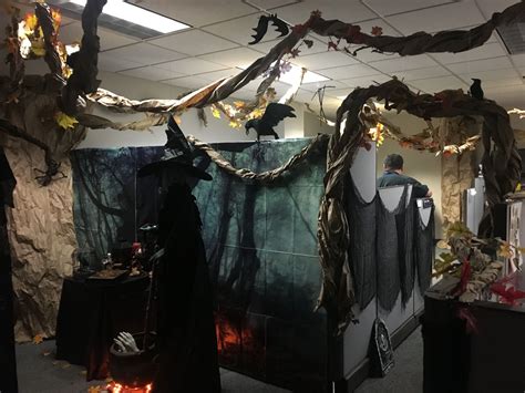 2017 work office Halloween decor - Witch in Forest