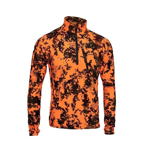 Flame Orange Long Sleeve Camouflage T Shirt Camo Hunting Safari Shirts ...