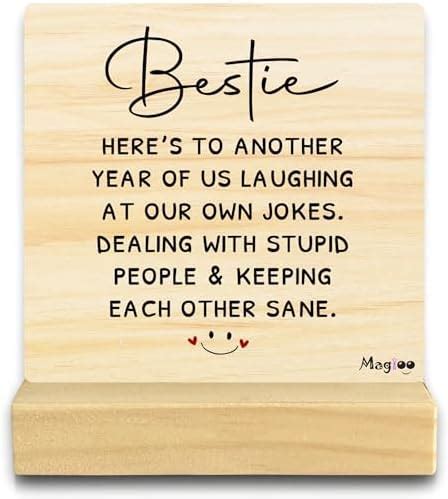 MAGIOO BESTIE Plaque – Funny & Inspirational Quote Printed on MDF with ...