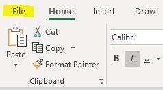 Image result for Microsoft Excel File Menu