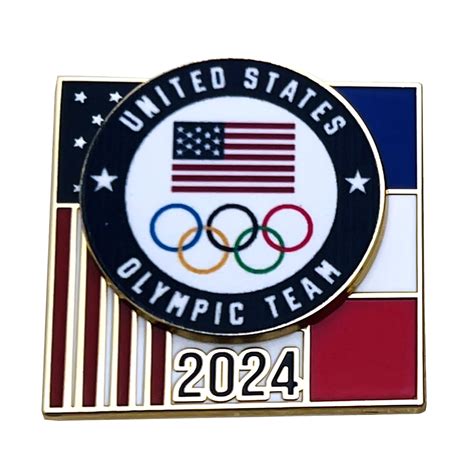 2024 Paris Olympics Team USA French Dual Flags Lapel Pin, 06/02/2024