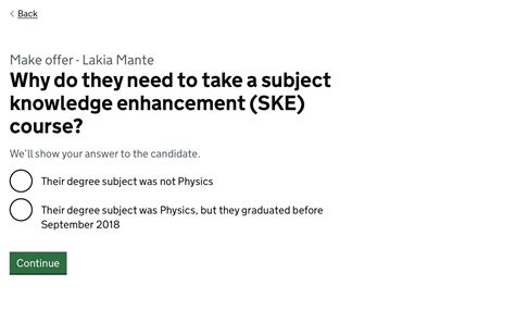 Making subject knowledge enhancement courses an offer condition ...