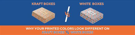 why do printed colors look different on kraft vs white boxes