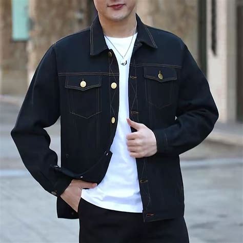 Fayshow0 Men'S Jackets Clearance Sale $12 Men's Solid Color Denim ...