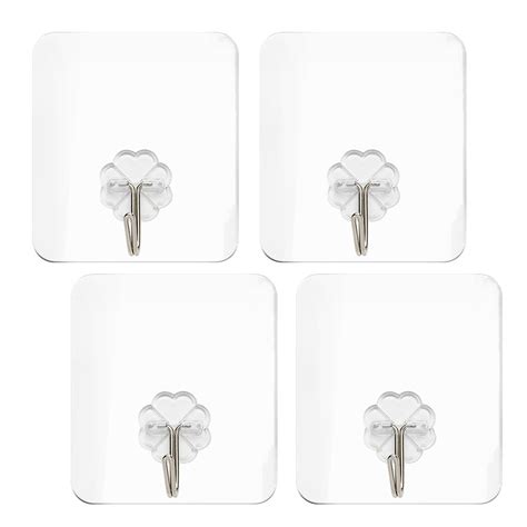 Segolike 4 Pieces Heavy-Duty Self Adhesive Wall Hanger Door Hooks ...