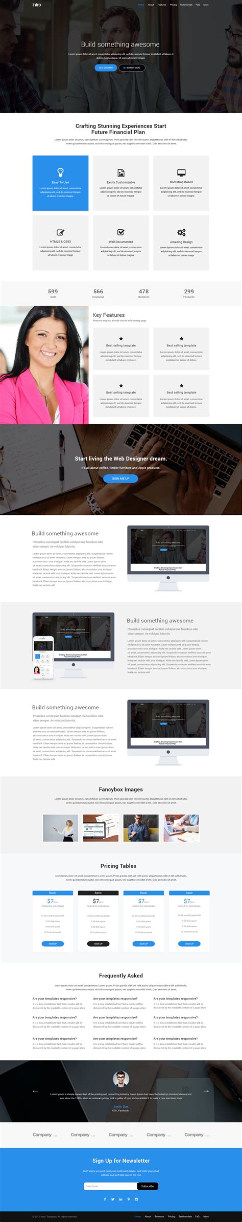 Intro Landing Page PSD Template | Psd templates, Landing page, Psd