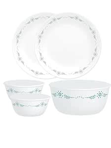 CORELLE Livingware English Garden - 5 Pcs Mini Dining Set | for Family ...